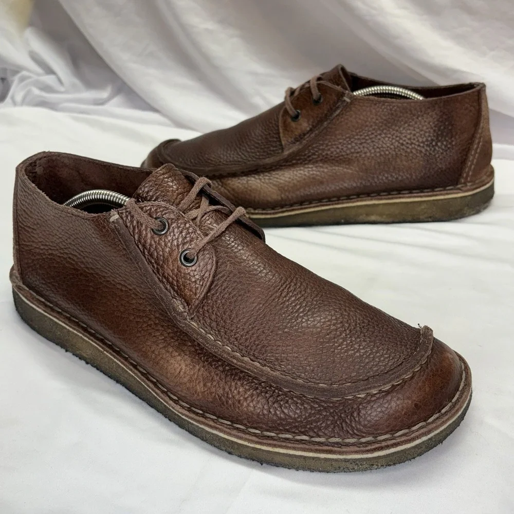 Clarks‎ Originals Tan Pebble Leather Seam Trek Rambler Shoes Men's 12 M